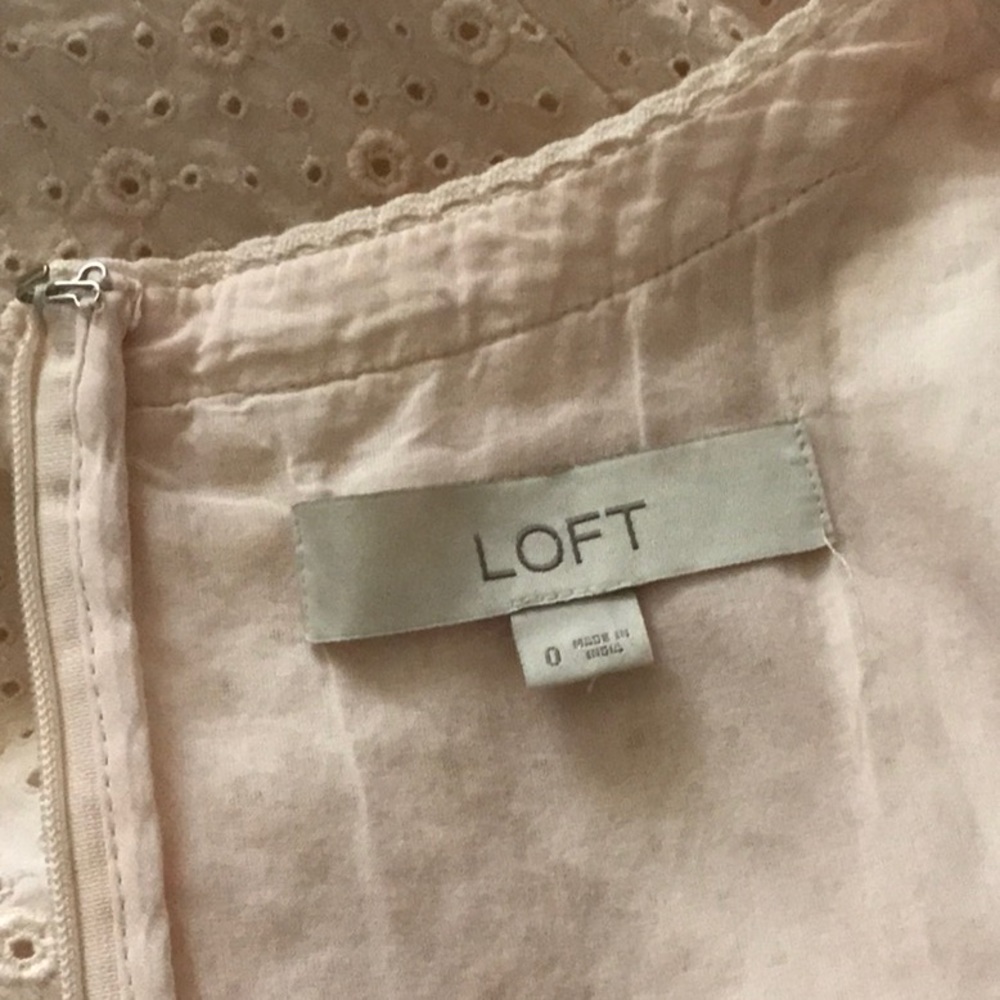 LOFT Cotton Powder Pink Eyelet Dress - Picture 15 of 16